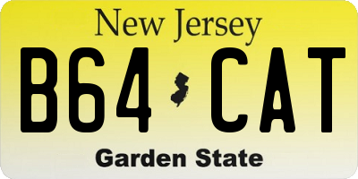 NJ license plate B64CAT