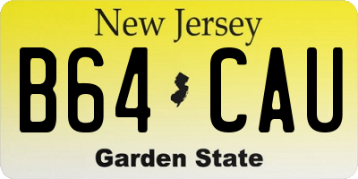 NJ license plate B64CAU