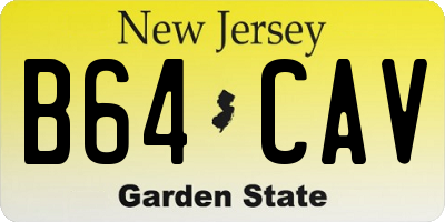 NJ license plate B64CAV