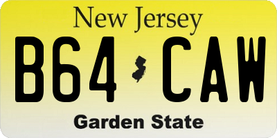 NJ license plate B64CAW