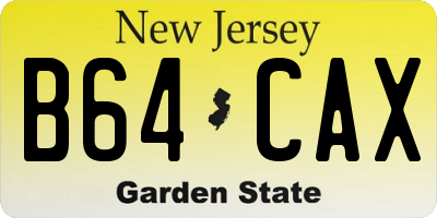 NJ license plate B64CAX