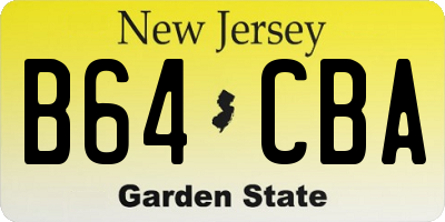 NJ license plate B64CBA