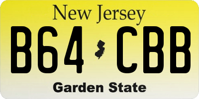 NJ license plate B64CBB