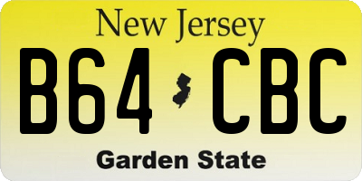 NJ license plate B64CBC