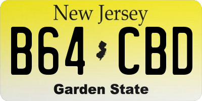 NJ license plate B64CBD