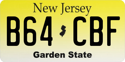 NJ license plate B64CBF