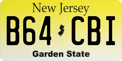 NJ license plate B64CBI