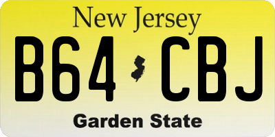 NJ license plate B64CBJ