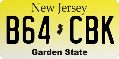 NJ license plate B64CBK