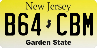 NJ license plate B64CBM