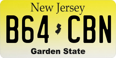 NJ license plate B64CBN
