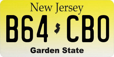 NJ license plate B64CBO