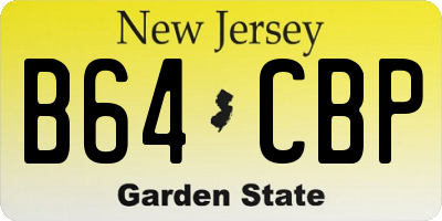 NJ license plate B64CBP