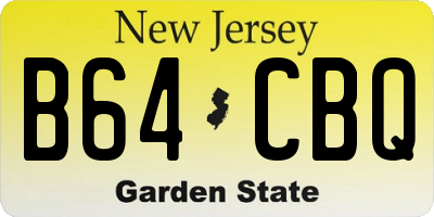 NJ license plate B64CBQ
