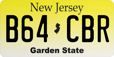 NJ license plate B64CBR