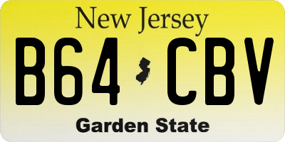 NJ license plate B64CBV