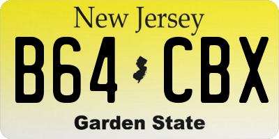 NJ license plate B64CBX