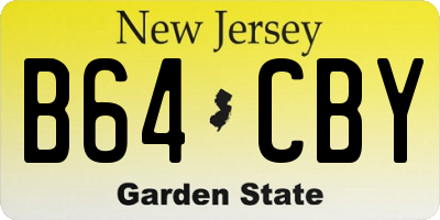 NJ license plate B64CBY