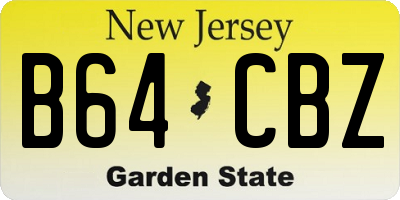 NJ license plate B64CBZ