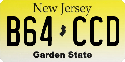 NJ license plate B64CCD
