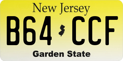 NJ license plate B64CCF