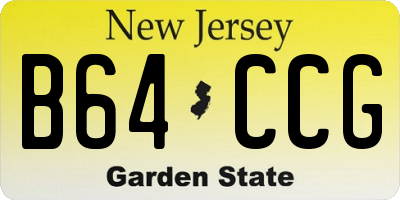 NJ license plate B64CCG