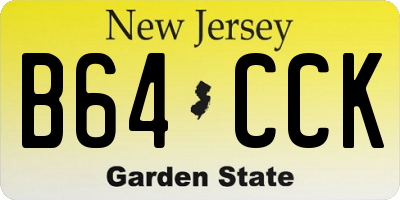 NJ license plate B64CCK