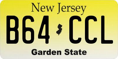 NJ license plate B64CCL