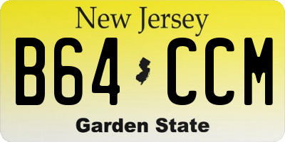 NJ license plate B64CCM