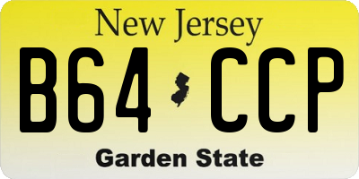 NJ license plate B64CCP