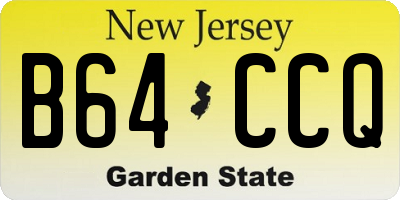 NJ license plate B64CCQ