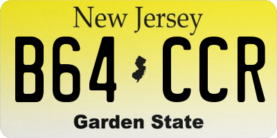 NJ license plate B64CCR