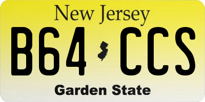 NJ license plate B64CCS