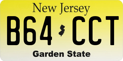 NJ license plate B64CCT