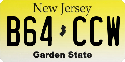 NJ license plate B64CCW