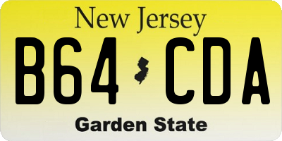 NJ license plate B64CDA
