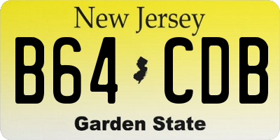 NJ license plate B64CDB