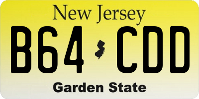NJ license plate B64CDD