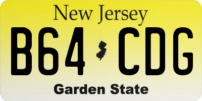 NJ license plate B64CDG
