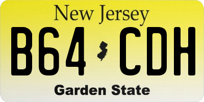 NJ license plate B64CDH