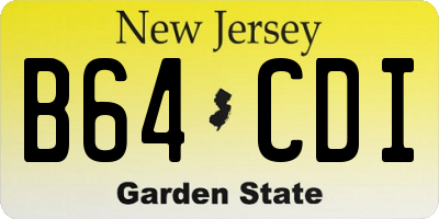 NJ license plate B64CDI