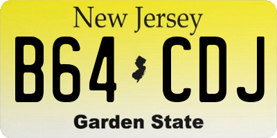 NJ license plate B64CDJ