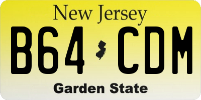 NJ license plate B64CDM