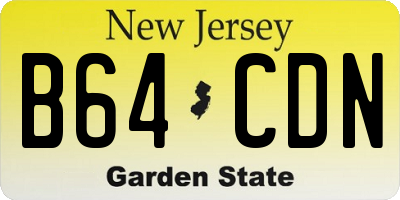 NJ license plate B64CDN