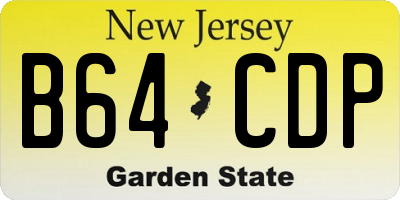 NJ license plate B64CDP