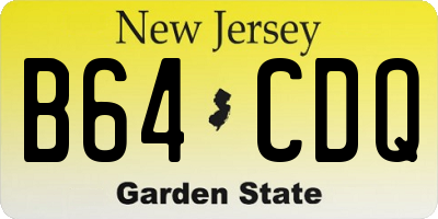 NJ license plate B64CDQ