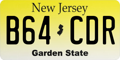 NJ license plate B64CDR