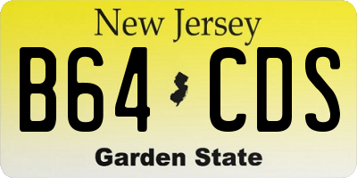 NJ license plate B64CDS