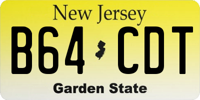 NJ license plate B64CDT