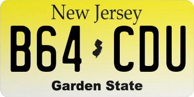 NJ license plate B64CDU